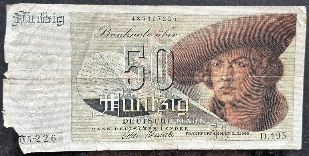 Banconote: 50 Deutsche Mark - Seltene Banknote aus 1948 – Usato da Beringen venduto da Mantafisch1