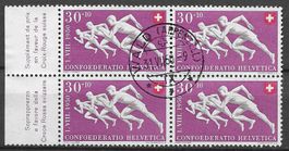1950 :Pro Patria Viererbl.Nr.B49 Stempel Wald (Appenzell)