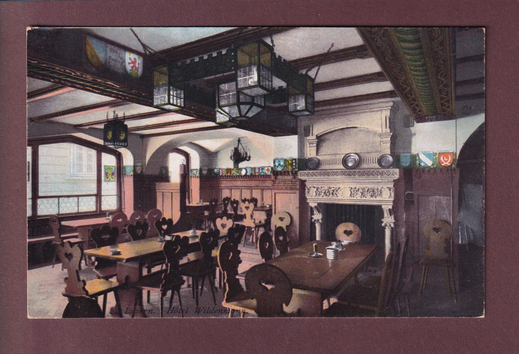 Cartoline postali: LUZERN - Hotel Wildenmann - Bürgerstube – Usato da Pully venduto da nicecards-shop