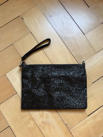 Glitzer Clutch schwarz