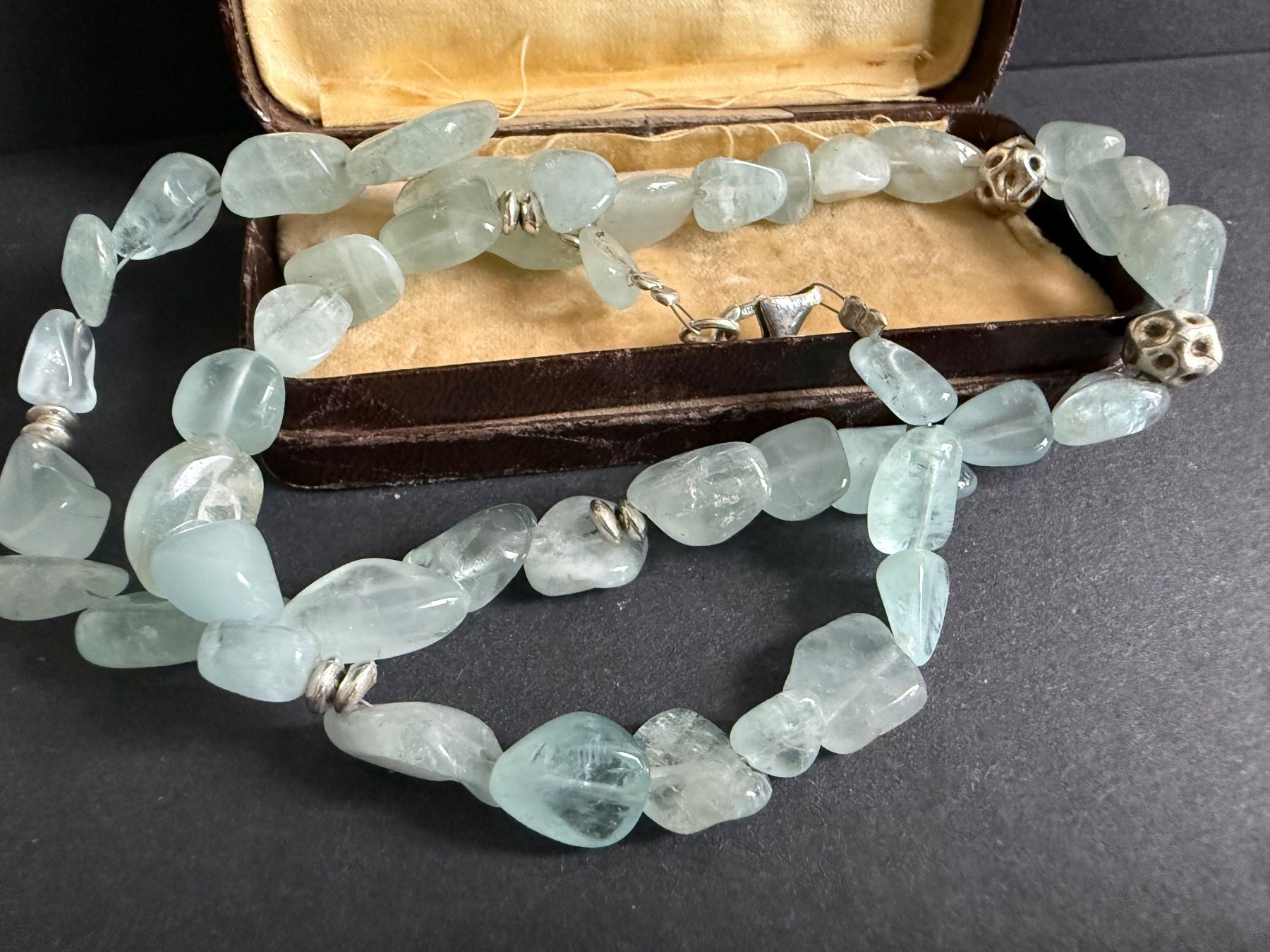 Colliers: Aquamarin Kette mit Silber Verschluss 925 – D'occasion à Spiegel b. Bern par Rogger72