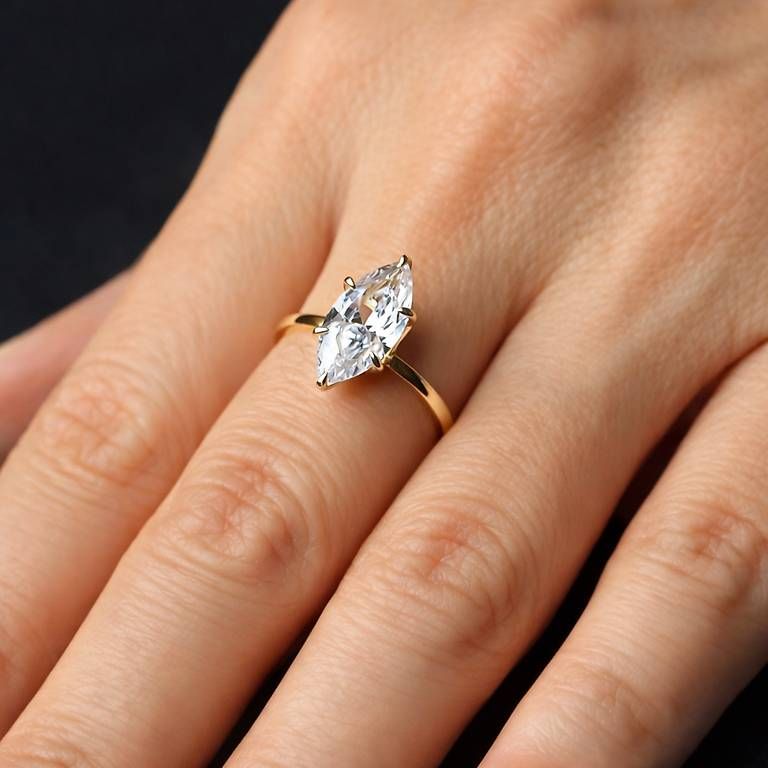 Ringe: Ring mit funkelndem Stein im Marquise-Schliff – Gebraucht aus Thalwil von han_2b8c