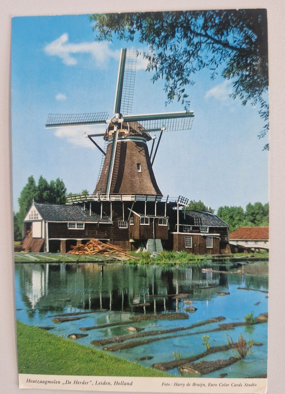Cartoline postali: Holland, Leiden "De Herder" Windmühle 1982 – Usato da Melchnau venduto da Arthurius