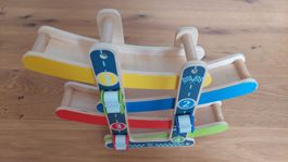 Hape Holz-Rennbahn mit Rampen, gepflegt, inkl. 3 Autos
