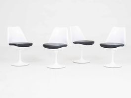 Knoll Tulip Stuhl von Eero Saarinen - schwarze Lederkissen