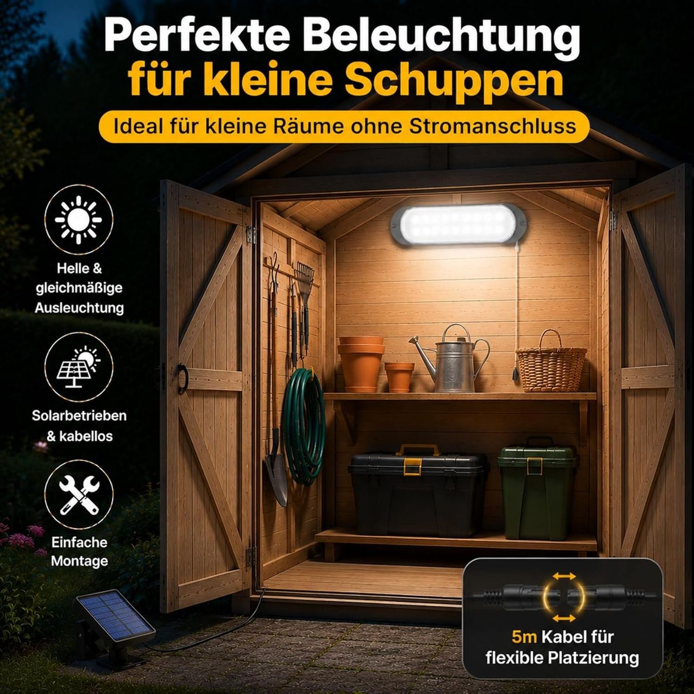 Lampade: Solar Hängelampe 20LED IP65 Wasserdicht Garten – Nuovo e nell'imballaggio originale da Schaffhausen venduto da AllesMussRaus60 1