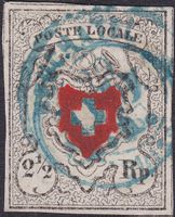 Poste Locale: 14I (T.21) mit seltener Doppel-Entwertung NE !