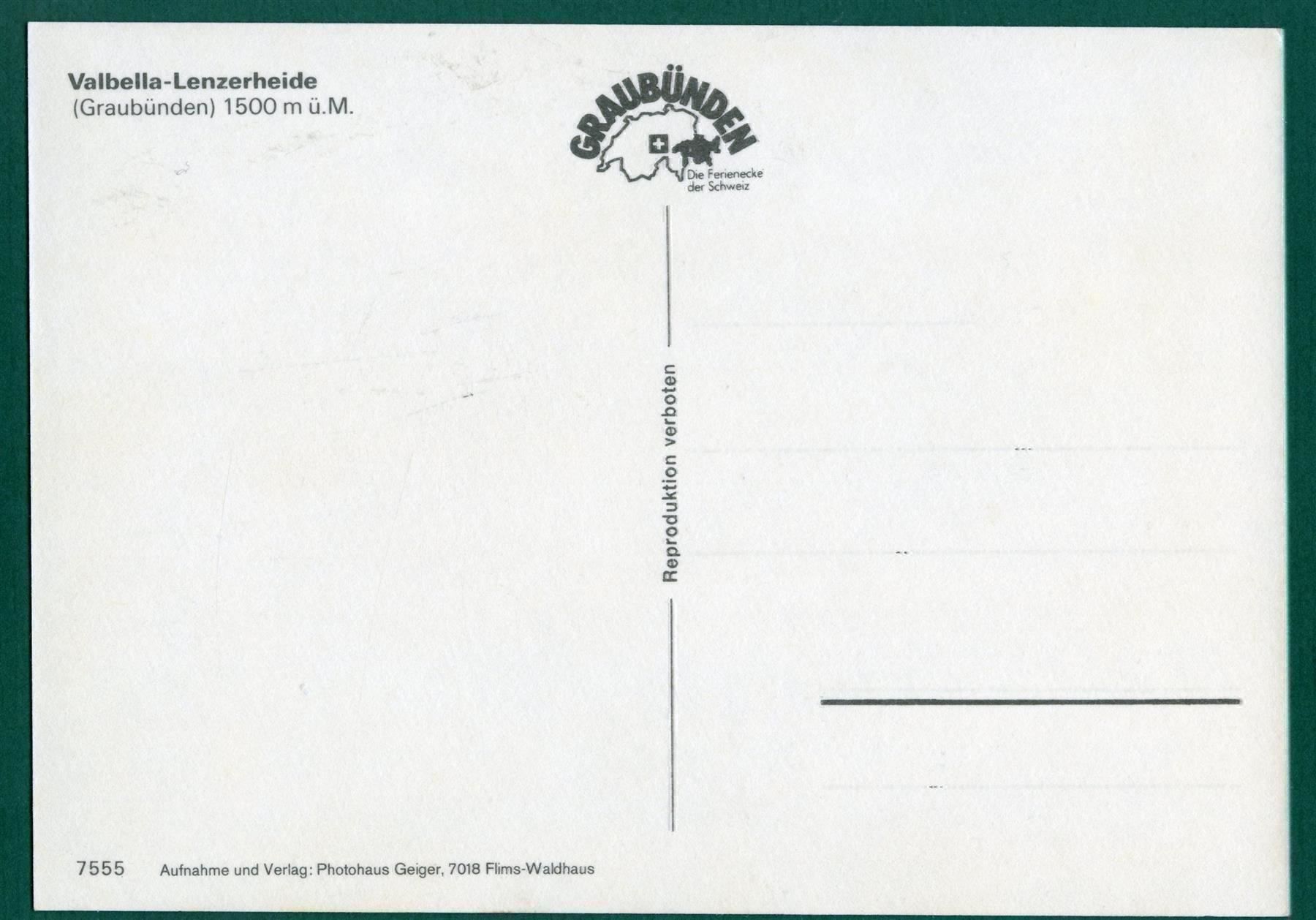 Cartes postales: Valbella-Lenzerheide mit Heidsee, ungelaufen, Grossformat – D'occasion à Sargans par Hausi1951 1
