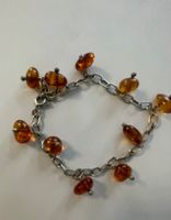 Armband 925 Silber mit Bernsteintropfen guter Zustand