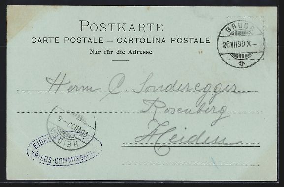 Ansichtskarten: AK Habsburg, Ansicht mit Bäumen, 1899 – Gebraucht aus Berlin von bartko-reher 1