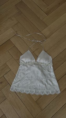 Sommertop, Neckholder Seide-Optik, Spitze 