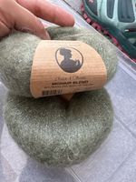 Mohair Blend Olivegrün, Glitzer