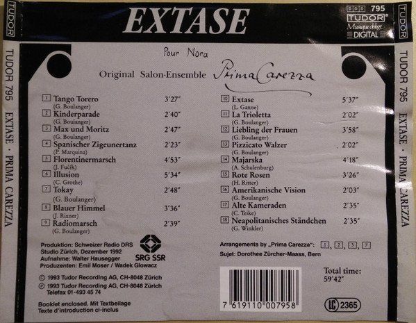 CD: Prima Carezza - Salon Ensemble - Georges Boulanger – Usato da Unterbäch venduto da qlewi 1