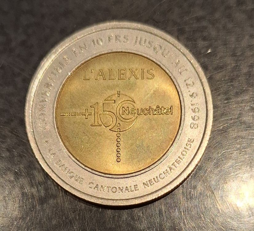 Pièce bimétallique Neuchâtel 150e L'Alexis 10fr. 1998 2