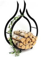 Kaminholzständer, Kaminholzregal Schwarz 78cm, Holzregal