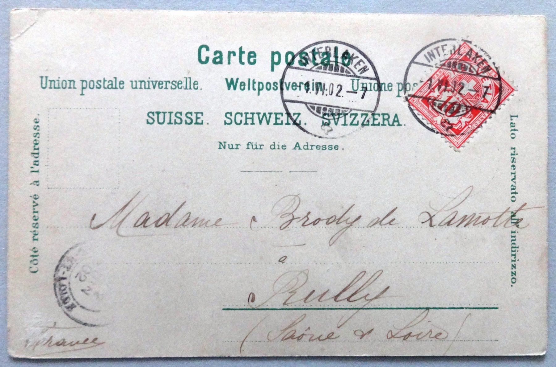 Cartoline postali: Interlaken und die Jungfrau – Usato da Fétigny venduto da Billy2miny 1