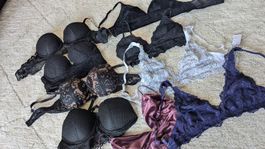 Set aus 9 BHs Gr. 75B in top Zustand, push up & ungepolstert