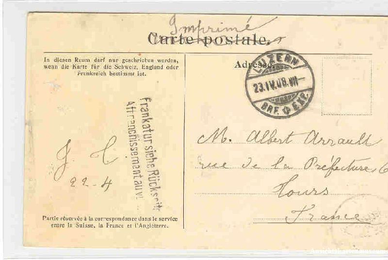 Cartoline postali: Vitznau - Lichtdruck + 1908 – Usato da Emmenbrücke venduto da teestube 1