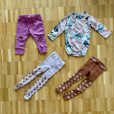 Süsses Mädchen Set Gr. 80/86 mit Hasen-Hose (4 Stk.)