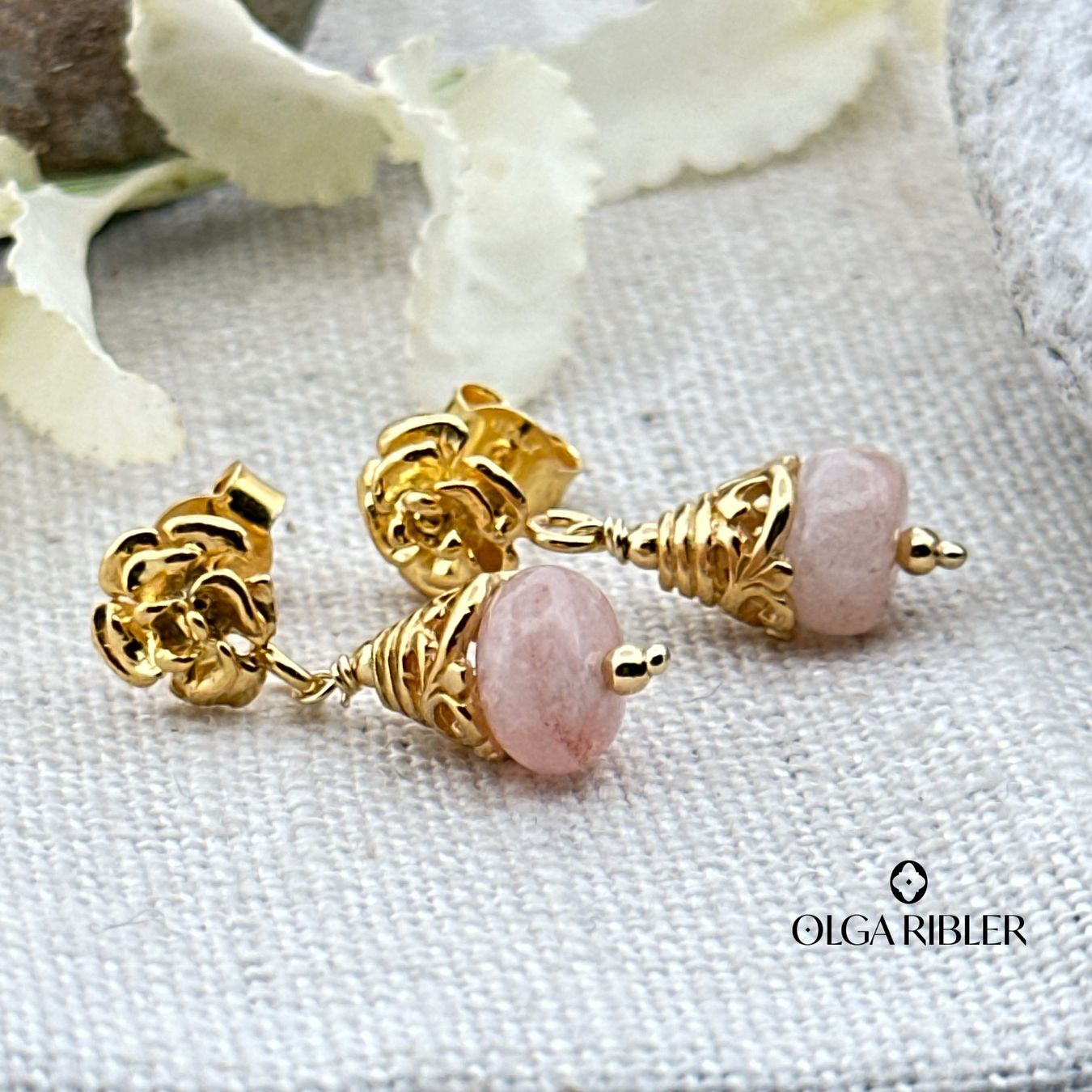 Olga Ribler Orecchini pendenti & Orecchini a lobo: Ohrstecker mit Morganite - Sterling Silber 925 – Nuovo (secondo la descrizione) da Luzern venduto da Schmuckoutlet 3