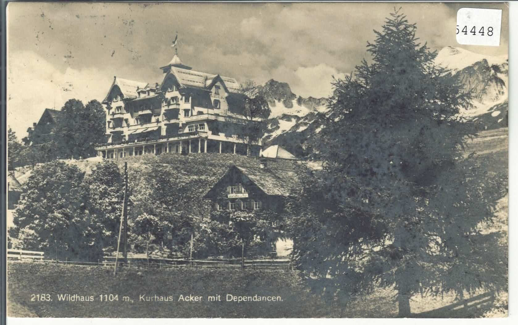 Cartes postales: Wildhaus - Kurhaus Acker mit Dependancen – D'occasion à Ettingen par Kartenplanet
