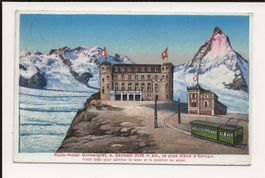 AK 1927 Kulm-Hotel Gornergrat 😍 mit Bahn