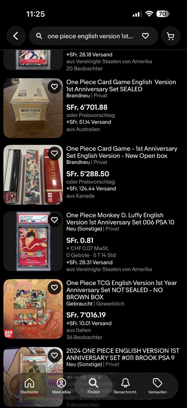 Bandai Carte collezionabili: One Piece Card Game - English Version 1st Anniversary Set – Nuovo (secondo la descrizione) da Oetwil a.d. Limmat venduto da dmergola 4