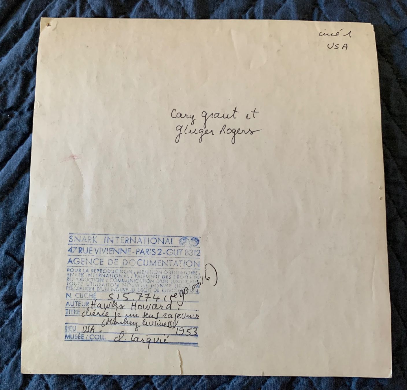 Foto & Immagini: Foto 1953 Gary Grant & Ginger Rogers – Usato da Bern venduto da Artbrokerswitzerland 1