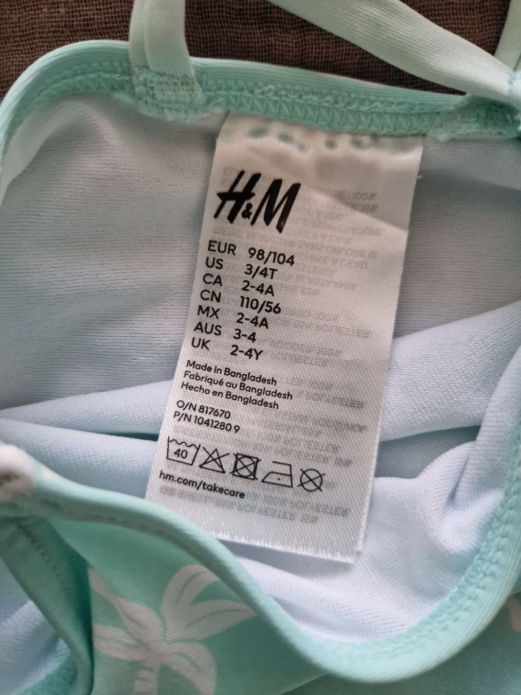 H&M Costumi da bagno & Bikini: Badeanzug H&M Grösse 98/104 mintgrün  – Usato da Heimberg venduto da Eleanor20 1
