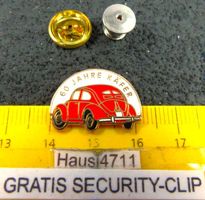 VW BREZEL KÄFER ROT 60JAHRE ENAMEL PIN MIT SECURITY-CLIP OLD