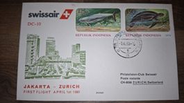 Swissair Jakarta - Zürich 01.04.1980