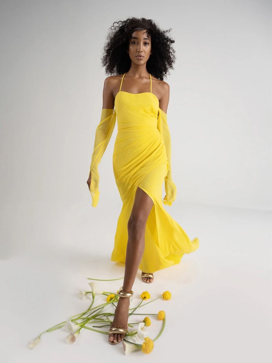 Vestiti: Vera Wang Gelb Kleider  – Nuovo e nell'imballaggio originale da Visp venduto da mad_c8q6 1