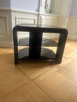 Black glass tv stand