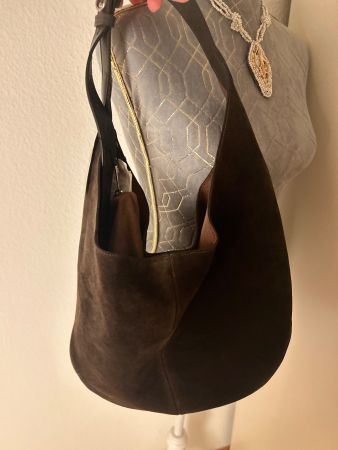 New Tasche TOTE BAG - Velour/Wildleder  in Dunkelbraun