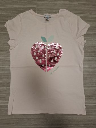 t-shirt rose avec cequins