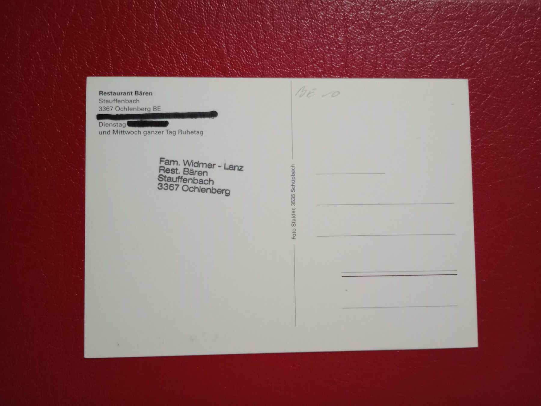 Cartoline postali: Ochlenberg Bern Restaurant Bären – Usato da Küttigen venduto da Melisch1000 1