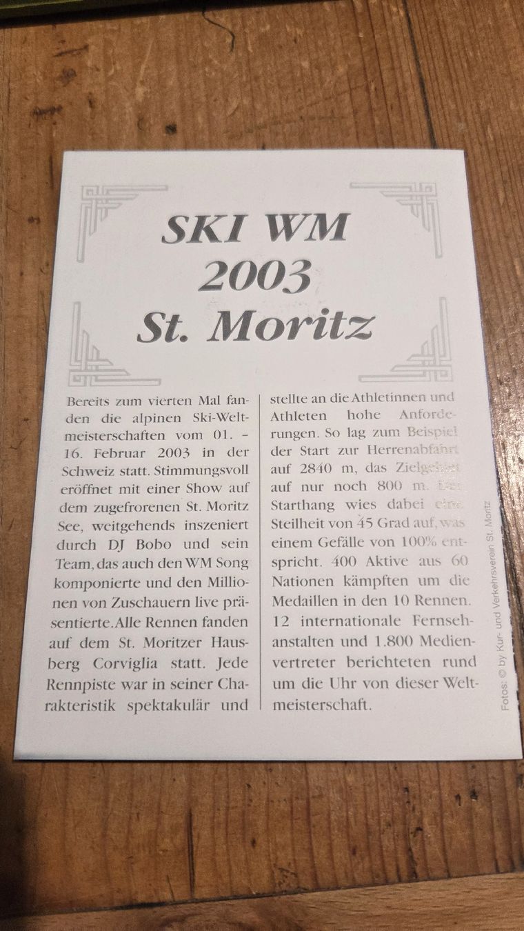 Tous les timbres: 2003 Ski WM Folder St. Moritz – D'occasion à Arni AG par Moth68 2