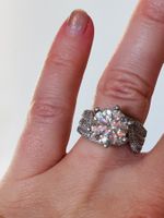 5CT Big Moissanite color D ring SIZE 55