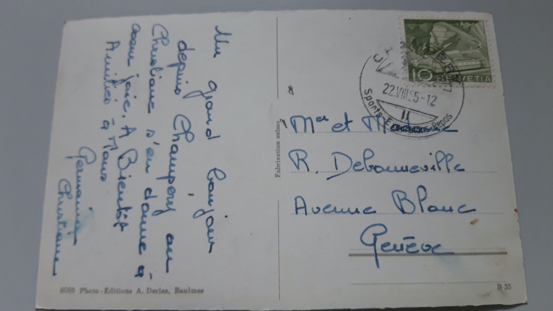 Cartoline postali: Champery et les Dents du Midi – Usato da Sargans venduto da nicsam1815 1