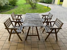 Gartentisch Holz 153cm x 73cm x 71cm