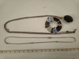 Modeschmuck Konvolut Schmuck Anhönger 2 Ketten Halskette