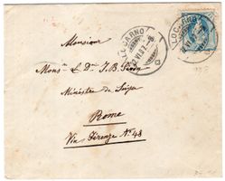 1907 STEHENDE HELVETIA AUF BELEG VON LOCARNO NACH ROMA -PA85