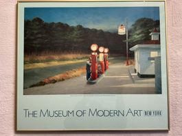Edward Hopper Gas 1940, 60 x 69 cm, rare , 1988 USA !