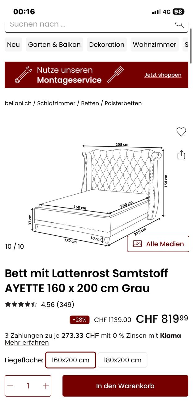 Letti: Bett  inkl. Lattenrost – Usato da Schattdorf venduto da wal_5l5t 3