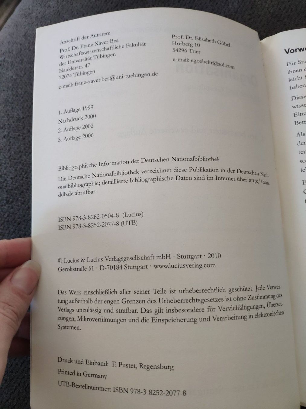 Libri: Gratis Organisation F.X. Bea & E.Göbel – Usato da Visp venduto da Heilil 2