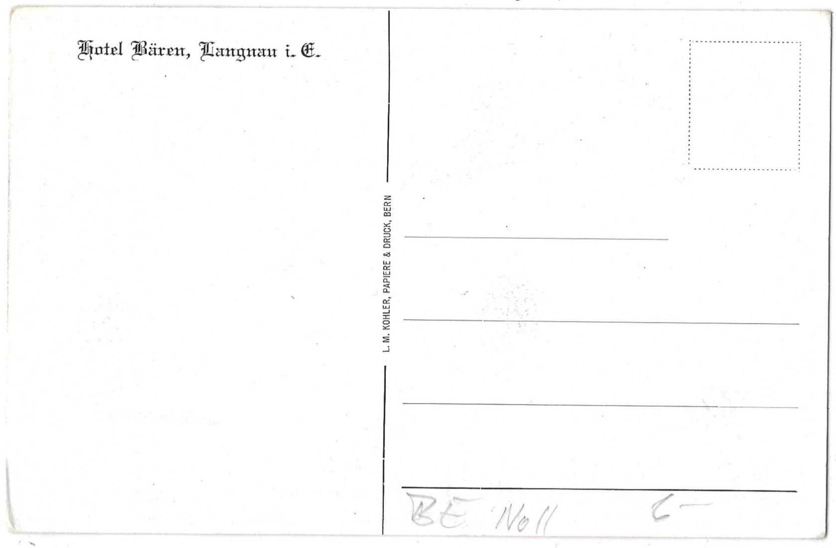 Cartoline postali: Hotel  Bären,  Langnau  i.  E. – Usato da Bütschwil venduto da Jackson1A 1