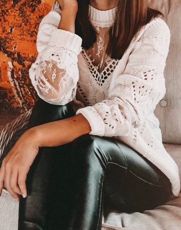 Strickpullover One Size, Farbe beige