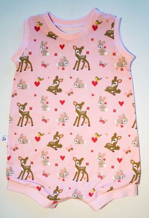 Sommer Strampler mit Rehe & Hasen Gr.86/92 - 2 Jahre - NEU