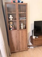 IKEA BILLY / OXBERG Vitrine  Nussbaum