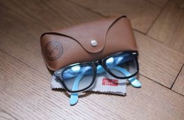 Ray-Ban Wayfarer Brille schwarz hellblau